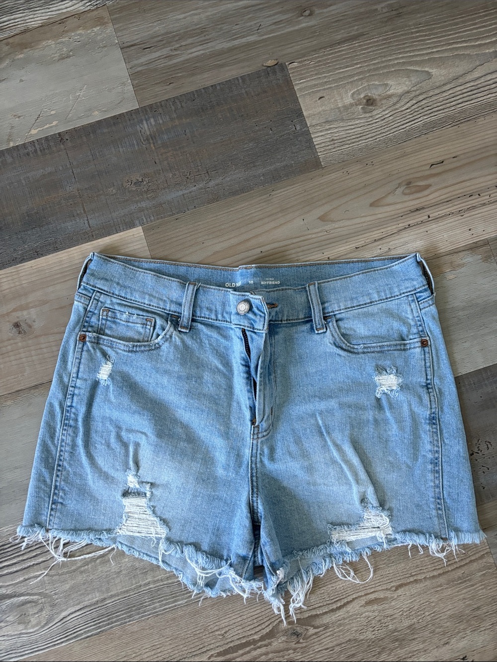 Old Navy Light Blue Distressed Denim Shorts